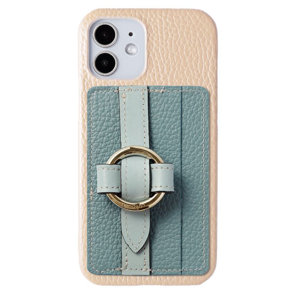 Genuine leather 32 colors Italian shrink leather Magsafe compatible card storage with ring buckle belt back case Xperia series