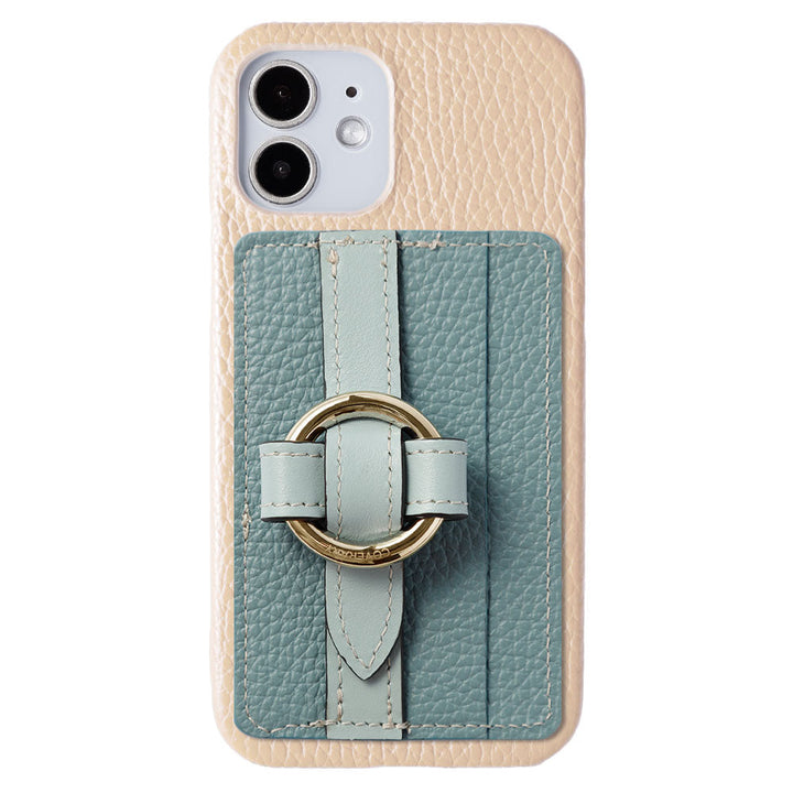 Genuine leather 32 colors Italian shrink leather Magsafe compatible card storage with ring buckle belt back case Xperia series