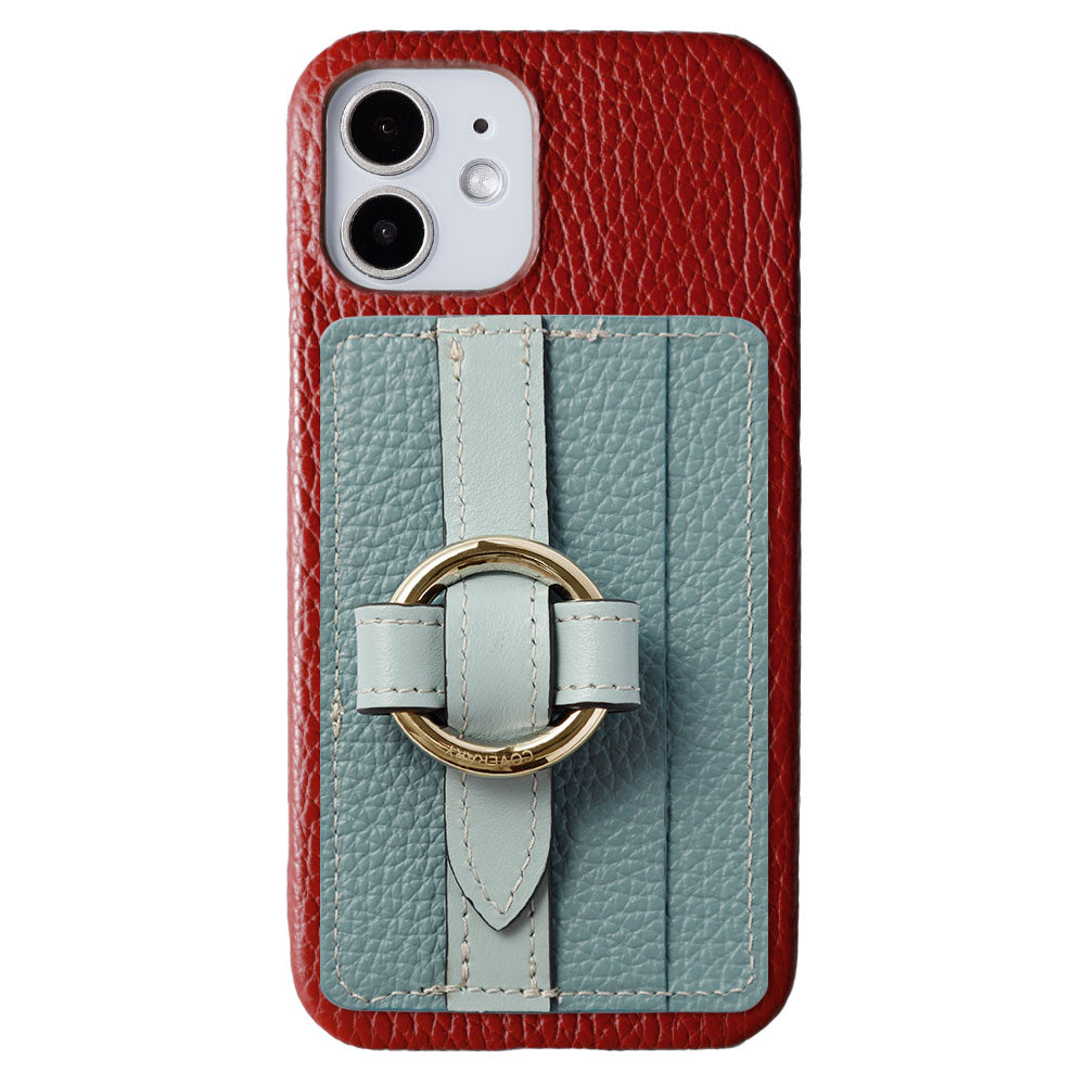 Genuine leather 32 colors Italian shrink leather Magsafe compatible card storage with ring buckle belt back case Xperia series