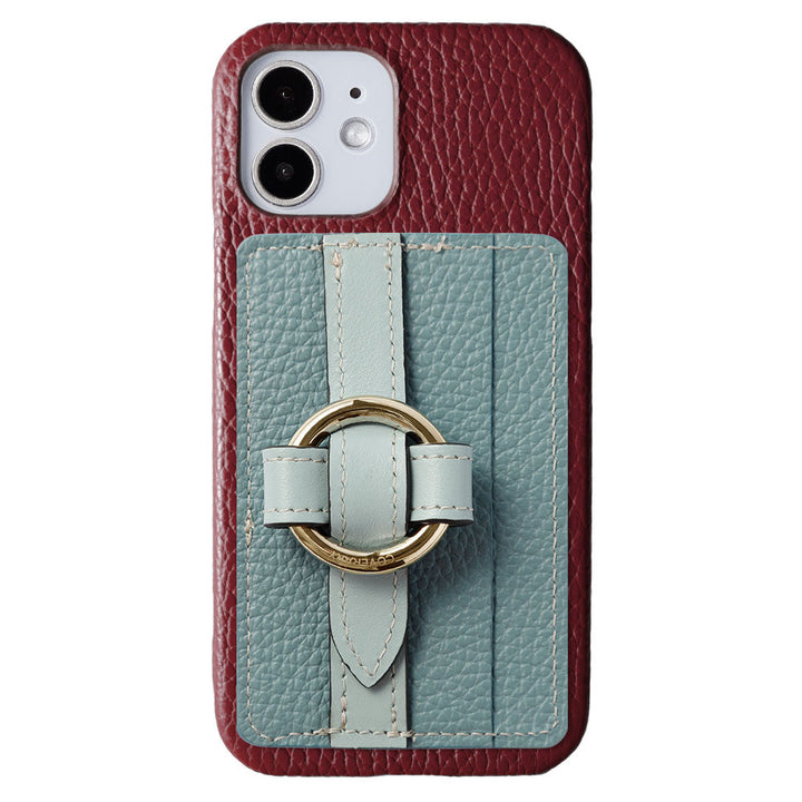 Genuine leather 32 colors Italian shrink leather Magsafe compatible card storage with ring buckle belt back case Google Pixel series