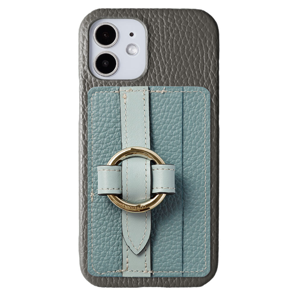 Genuine leather 32 colors Italian shrink leather Magsafe compatible card storage with ring buckle belt back case Xperia series