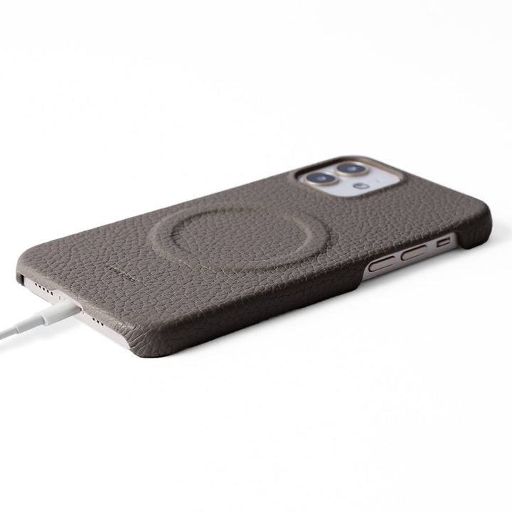 Genuine leather 32 colors Italian shrink leather Magsafe compatible card storage with ring buckle belt back case AQUOS series