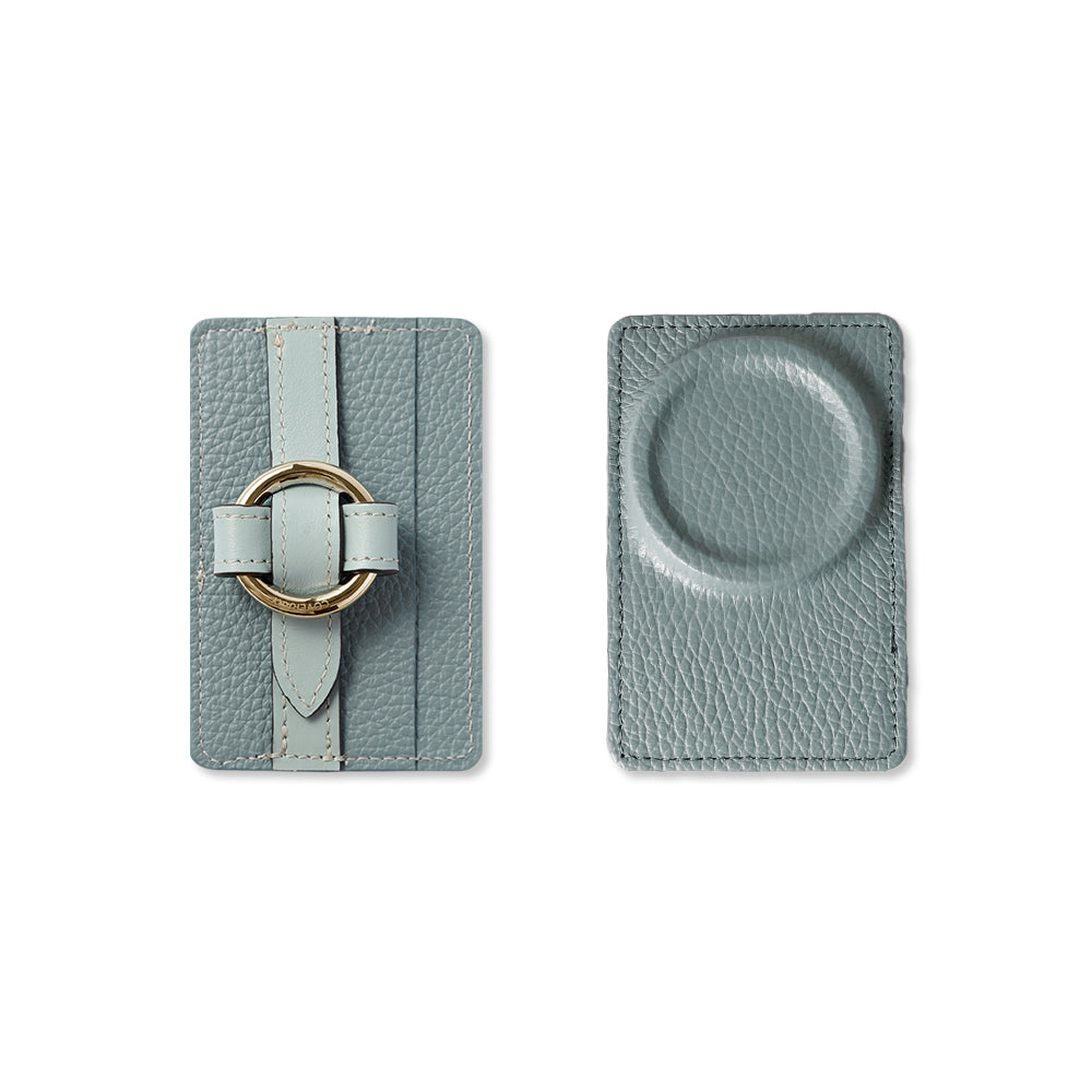 Genuine leather 32 colors Italian shrink leather Magsafe compatible card storage with ring buckle belt back case AQUOS series