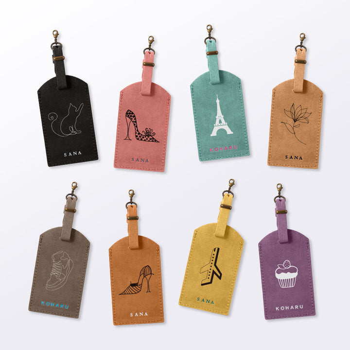 Genuine Leather 32 Colors Italian Shrink Leather Mostro Message Tag Charm Back Case