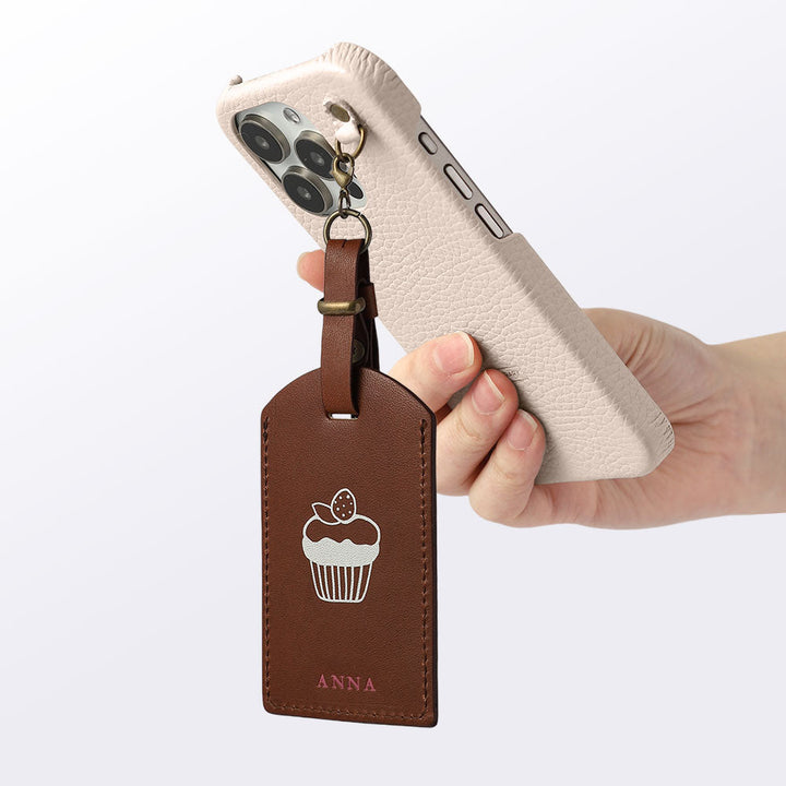 Genuine Leather Tochigi Leather Mostro Message Tag Charm Back Case AQUOS Series