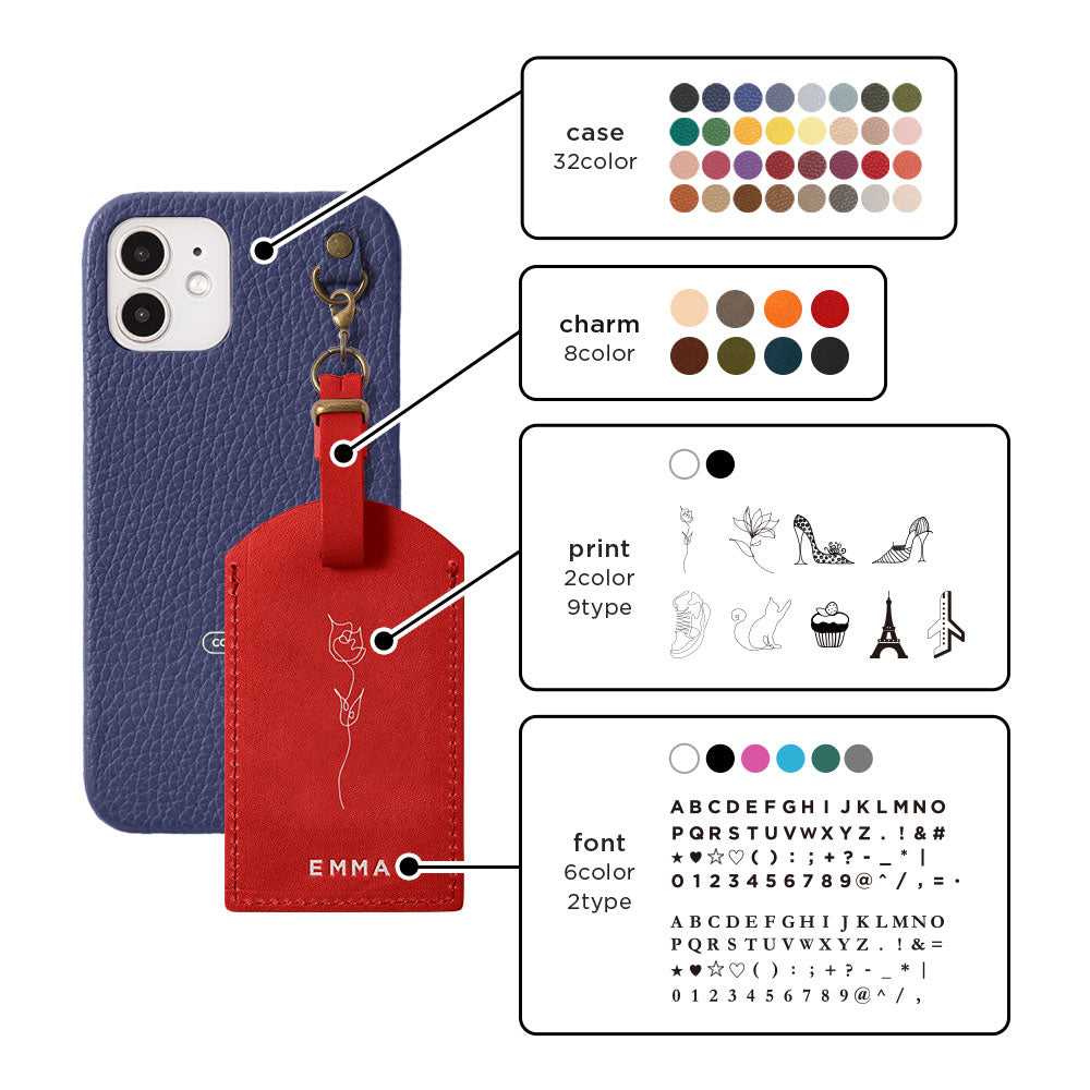 Genuine Leather Tochigi Leather Mostro Message Tag Charm Back Case Xperia Series