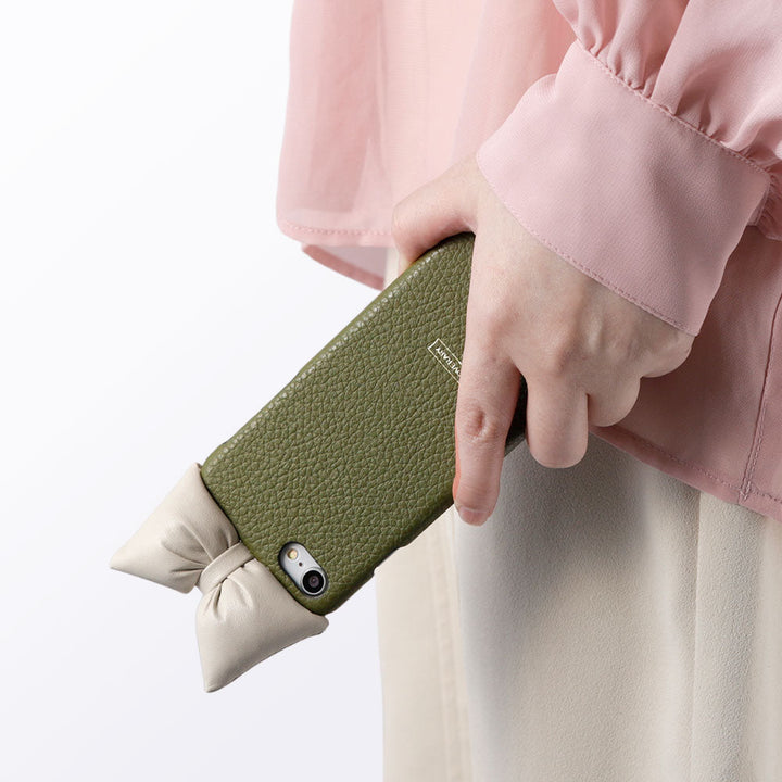 Genuine leather 32 colors Italian shrink leather padded ribbon top back case AQUOS series