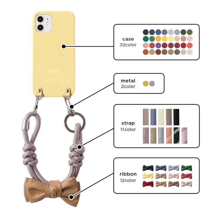 Genuine Leather 32 Colors Italian Shrink Leather Double Ribbon Paracord Hand Strap Included Back Case Xperia Series