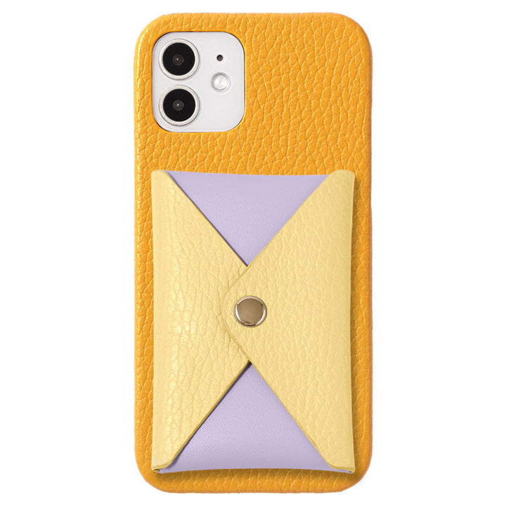 Cuir véritable 32 couleurs Cuir italien grainé Bicolore avec rabat et poche Coque arrière pour série Xperia