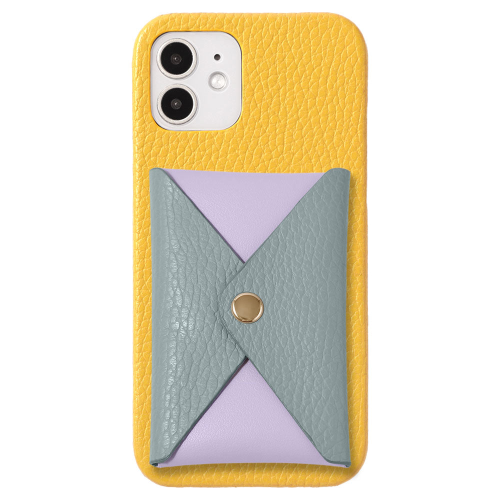 Cuir véritable 32 couleurs cuir italien grainé bicolore avec rabat et poche coque arrière série AQUOS