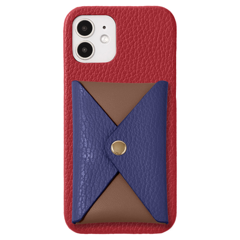 Cuir véritable 32 couleurs Cuir italien grainé Bicolore avec rabat et poche Coque arrière pour série Xperia