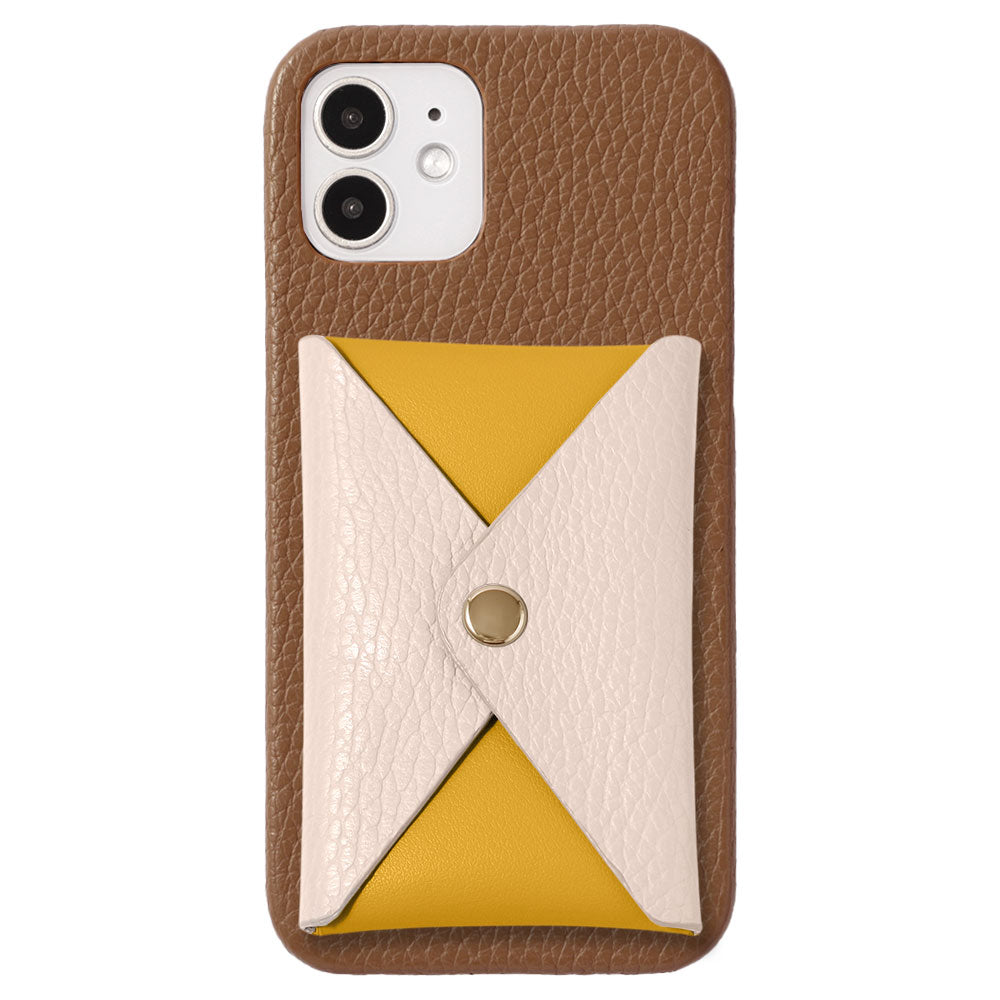 Cuir véritable 32 couleurs Cuir italien grainé Bicolore avec rabat et poche Coque arrière pour série Xperia