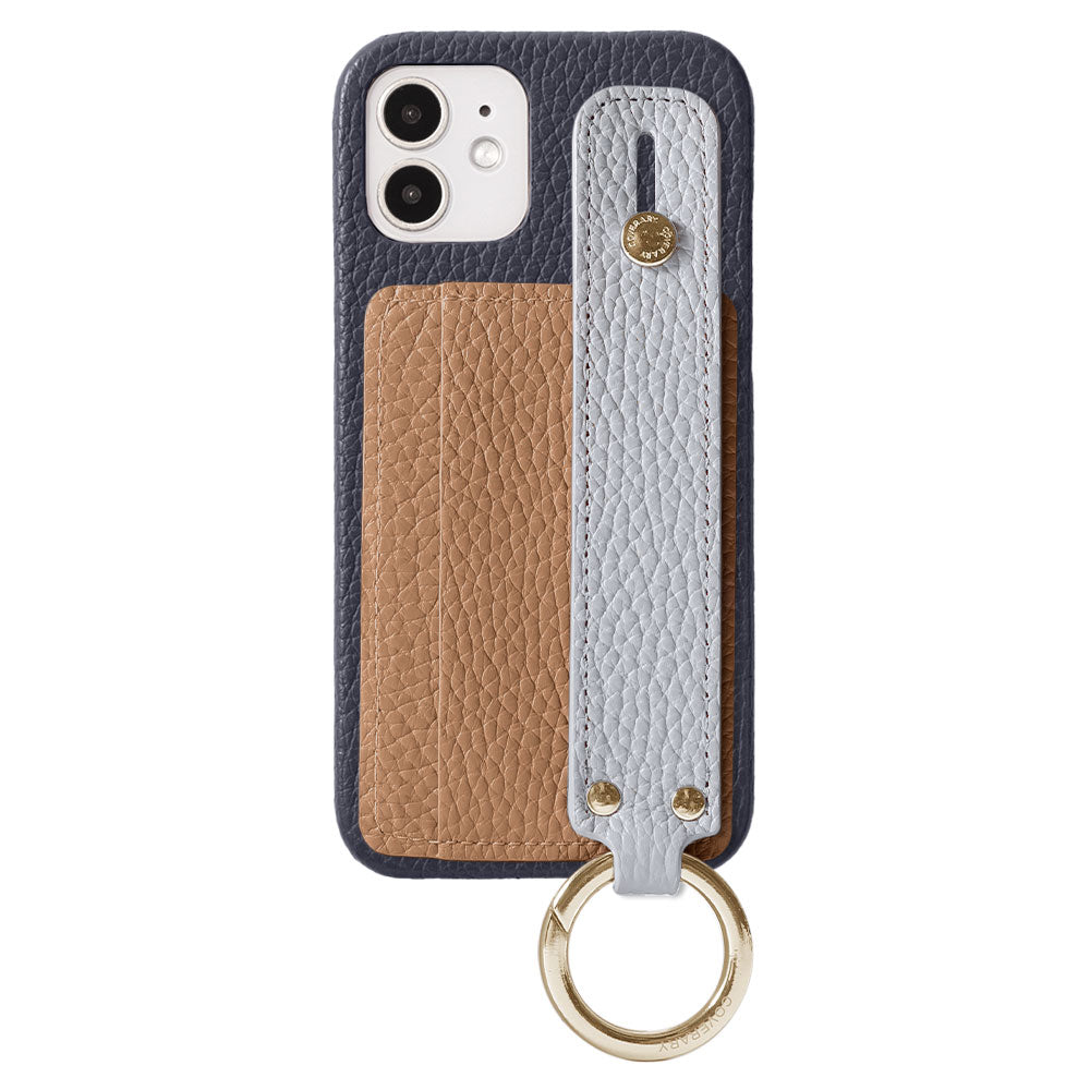 Cuir véritable 32 couleurs cuir italien grainé étui arrière avec rangement cartes et poignée pour série Xperia