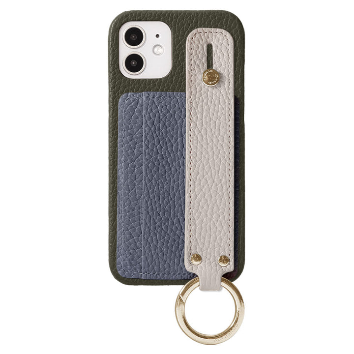 Genuine Leather 32 Colors Italian Shrink Leather Card Holder with Hand Strap Back Case for Galaxy Series