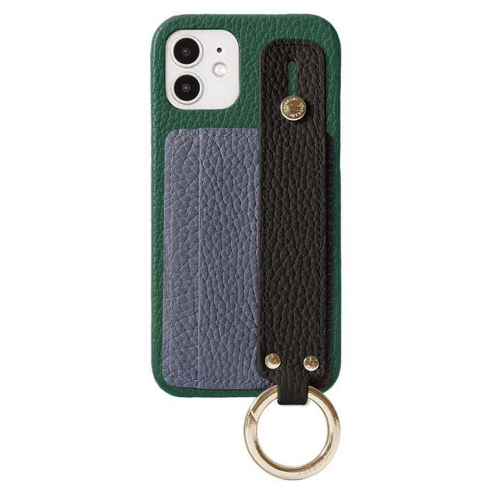 Genuine Leather 32 Colors Italian Shrink Leather Card Holder with Hand Strap Back Case for Galaxy Series