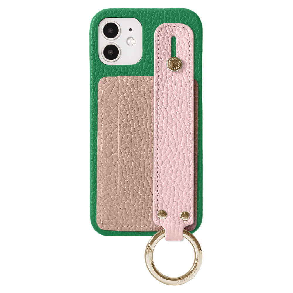 Genuine Leather 32 Colors Italian Shrink Leather Card Holder with Hand Strap Back Case for Galaxy Series