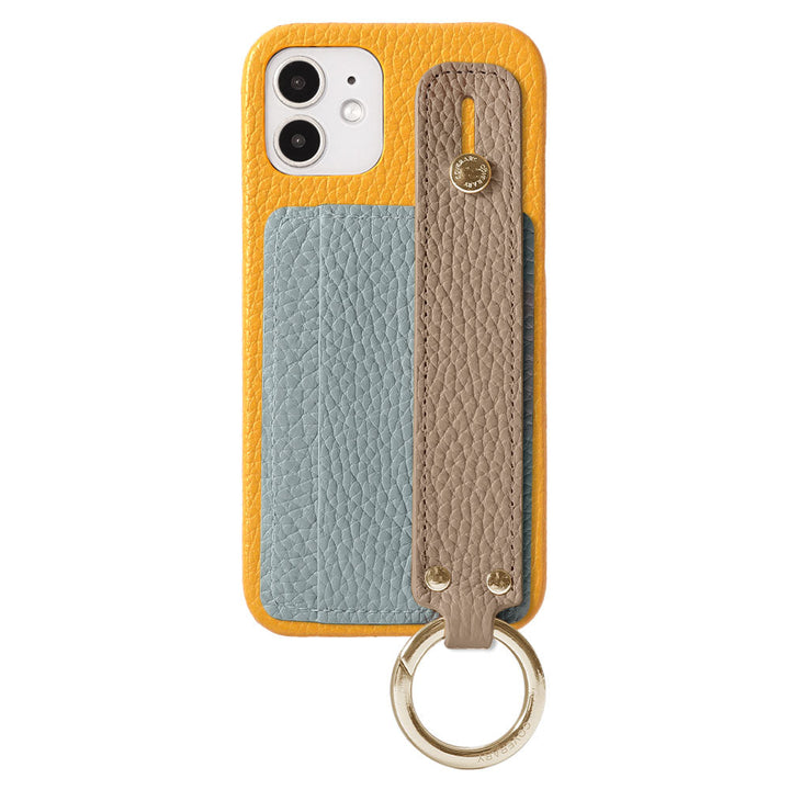 Genuine Leather 32 Colors Italian Shrink Leather Card Holder with Hand Strap Back Case for Galaxy Series