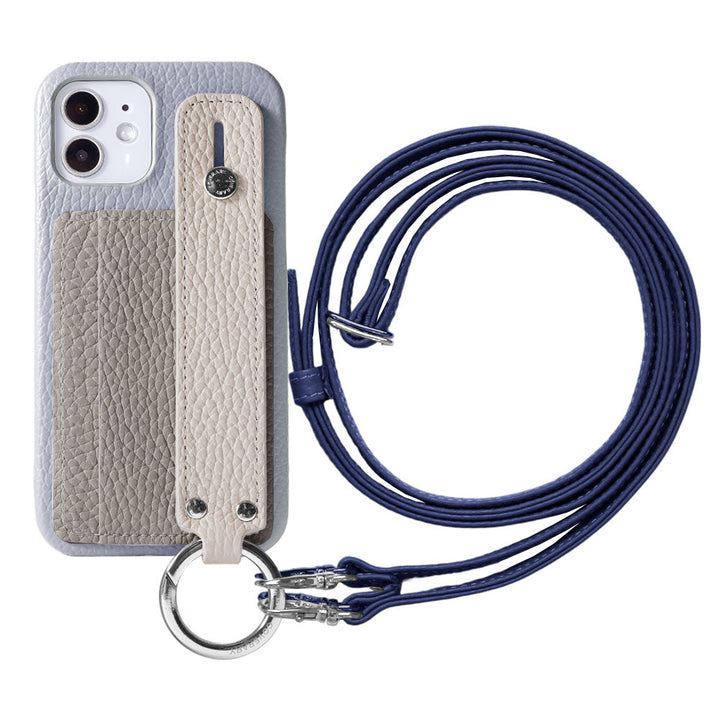 Genuine leather 32 colors Italian shrink leather card storage with hand belt & shoulder strap back case AQUOS series