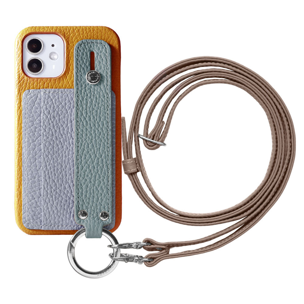 Genuine leather 32 colors Italian shrink leather card storage with hand belt & shoulder strap back case Google Pixel series