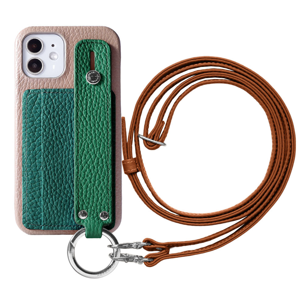 Genuine leather 32 colors Italian shrink leather card storage with hand belt & shoulder strap back case Xperia series