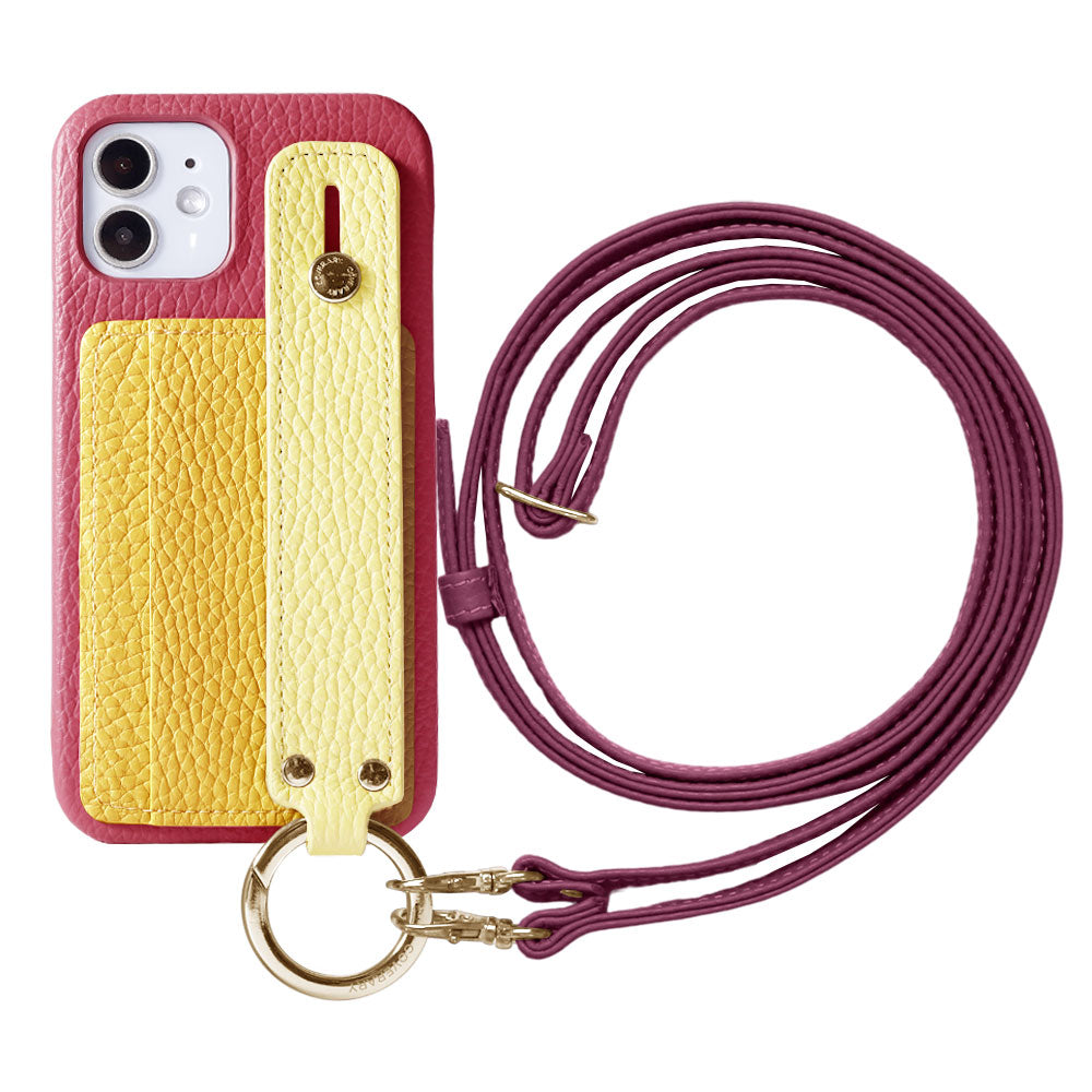 Genuine leather 32 colors Italian shrink leather card storage with hand belt & shoulder strap back case Xperia series