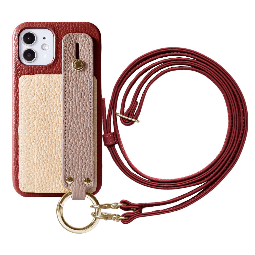 Genuine leather 32 colors Italian shrink leather card storage with hand belt & shoulder strap back case Xperia series