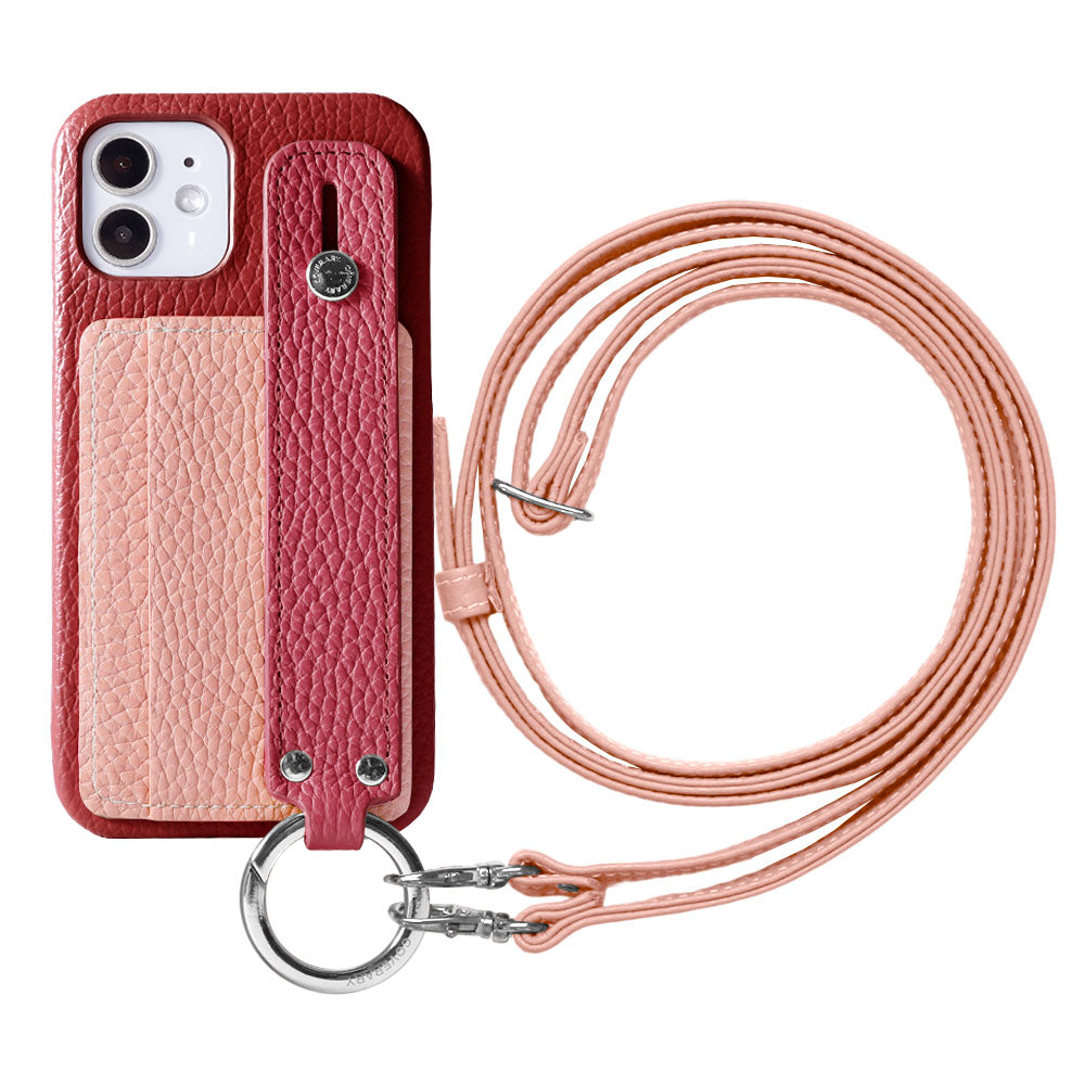 Genuine leather 32 colors Italian shrink leather card storage with hand belt & shoulder strap back case Google Pixel series