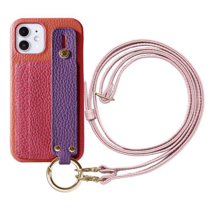 Genuine leather 32 colors Italian shrink leather card storage with hand belt & shoulder strap back case Google Pixel series