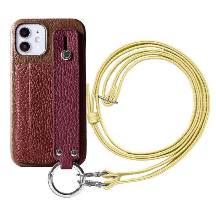 Genuine leather 32 colors Italian shrink leather card storage with hand belt & shoulder strap back case Xperia series