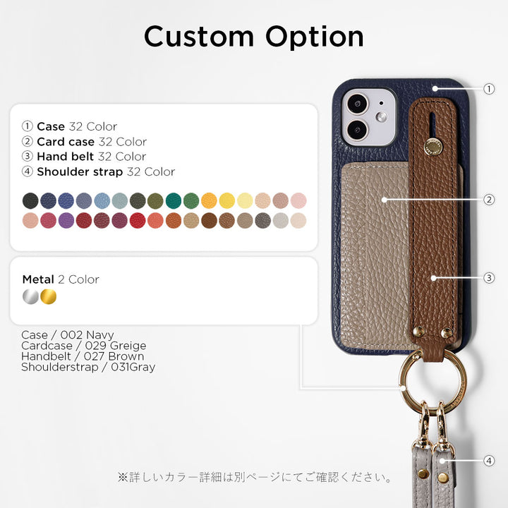 Cuir véritable 32 couleurs cuir italien grainé rangement cartes avec poignée et bandoulière coque arrière