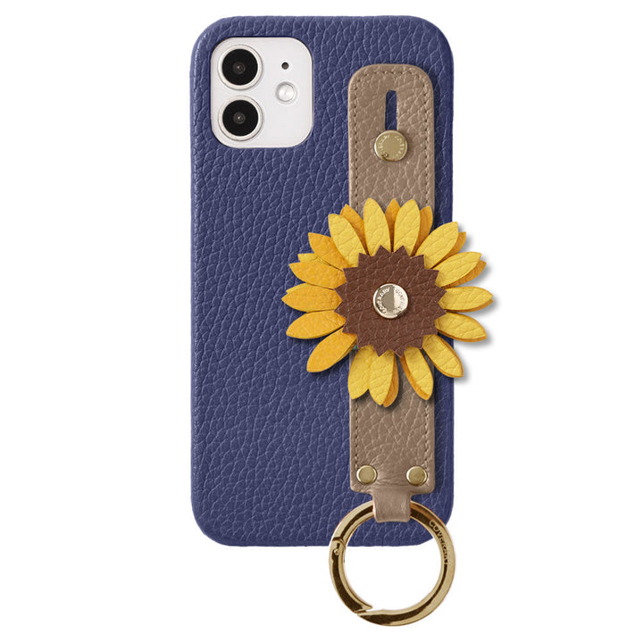 Genuine Leather 32 Colors Italian Shrink Leather Real Flower Decoration Hand Strap Attached Back Case Xperia Series