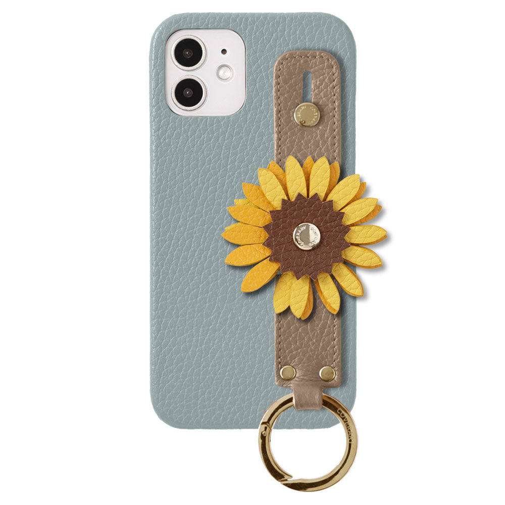 Genuine Leather 32 Colors Italian Shrink Leather Real Flower Decoration Hand Strap Attached Back Case Xperia Series
