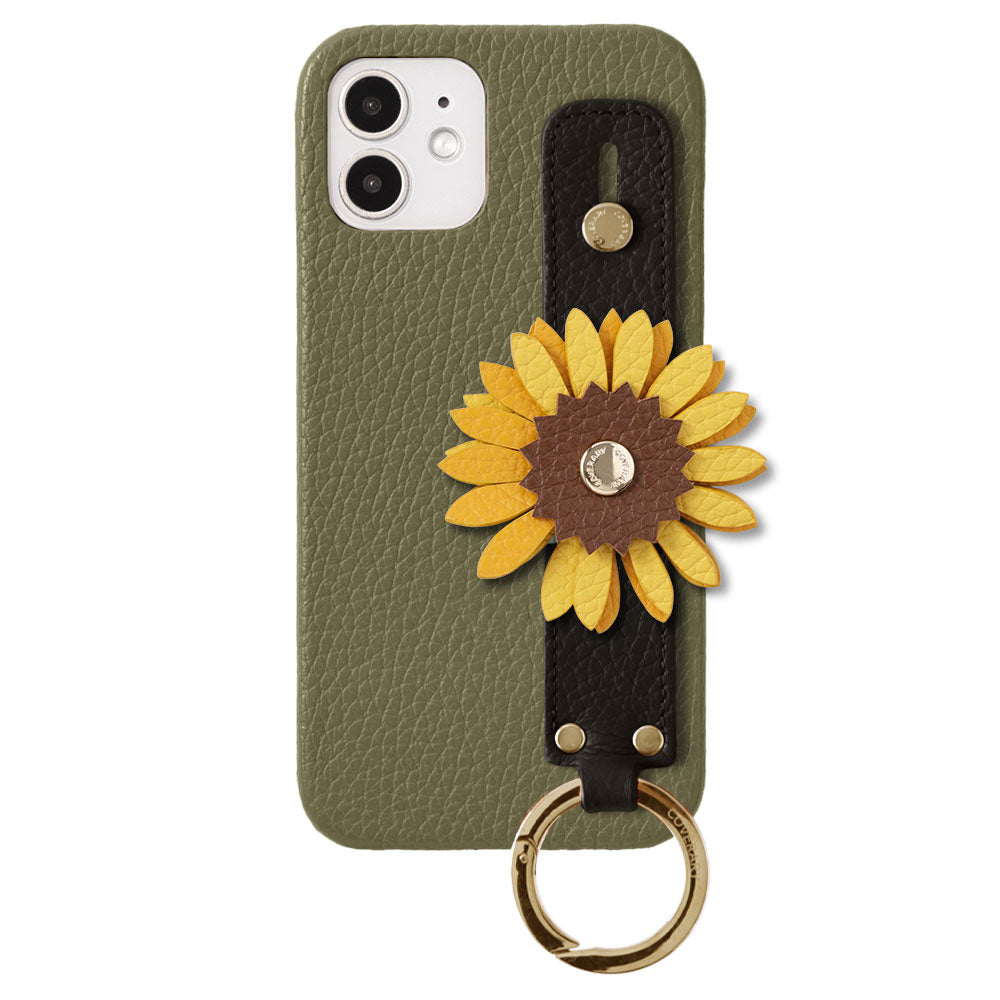 Genuine Leather 32 Colors Italian Shrink Leather Real Flower Decoration Hand Strap Attached Back Case Xperia Series