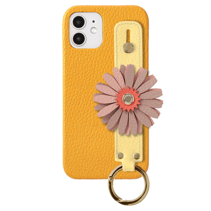 Genuine Leather 32 Colors Italian Shrink Leather Real Flower Decoration Hand Strap Attached Back Case Xperia Series