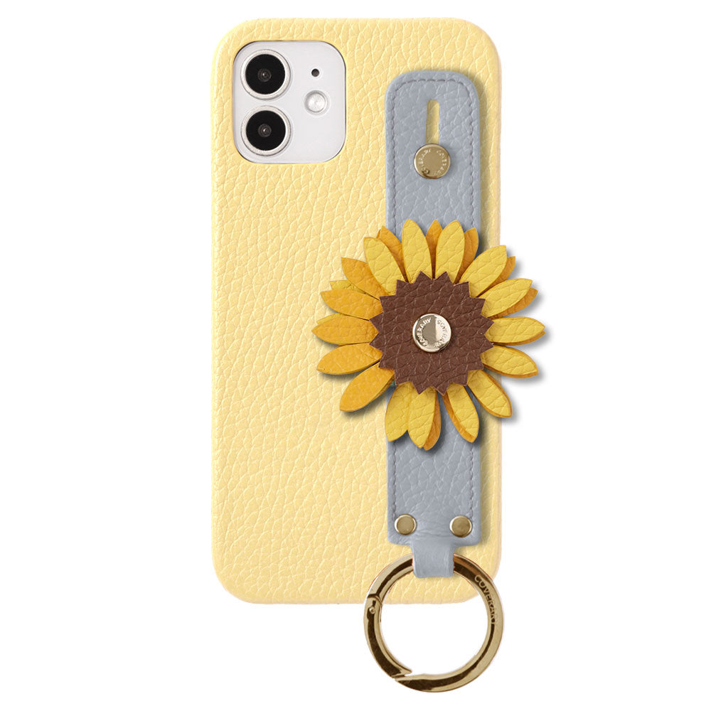 Genuine Leather 32 Colors Italian Shrink Leather Real Flower Decoration Hand Strap Attached Back Case Xperia Series