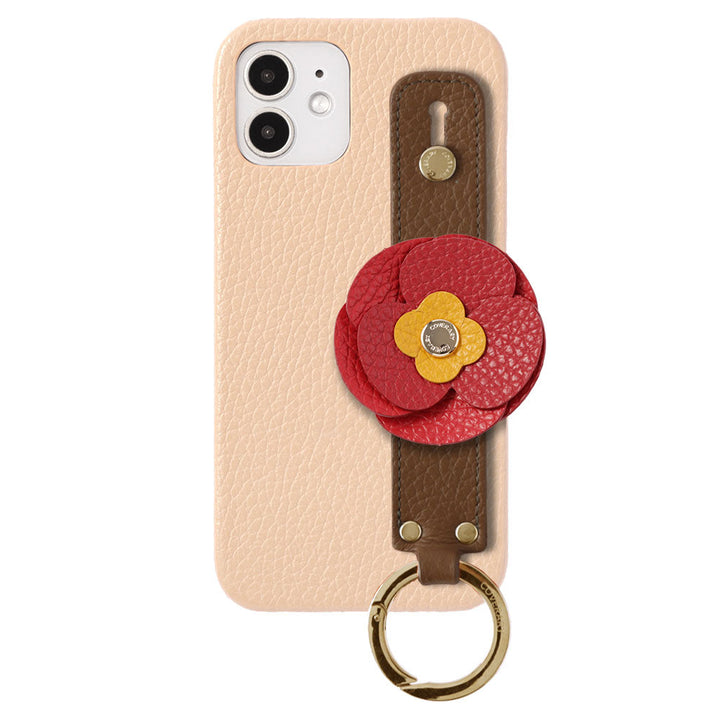 Cuir véritable 32 couleurs cuir italien grainé décoration fleurie réelle avec sangle de main coque arrière série Google Pixel