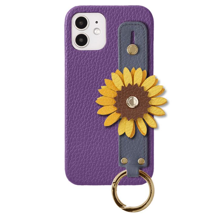 Genuine Leather 32 Colors Italian Shrink Leather Real Flower Decoration Hand Strap Attached Back Case Xperia Series