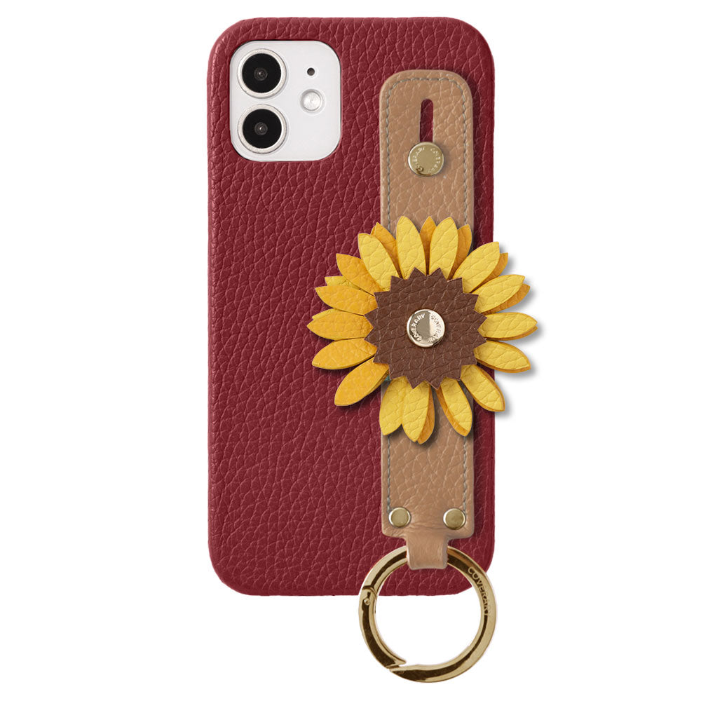 Genuine Leather 32 Colors Italian Shrink Leather Real Flower Decoration Hand Strap Attached Back Case Xperia Series