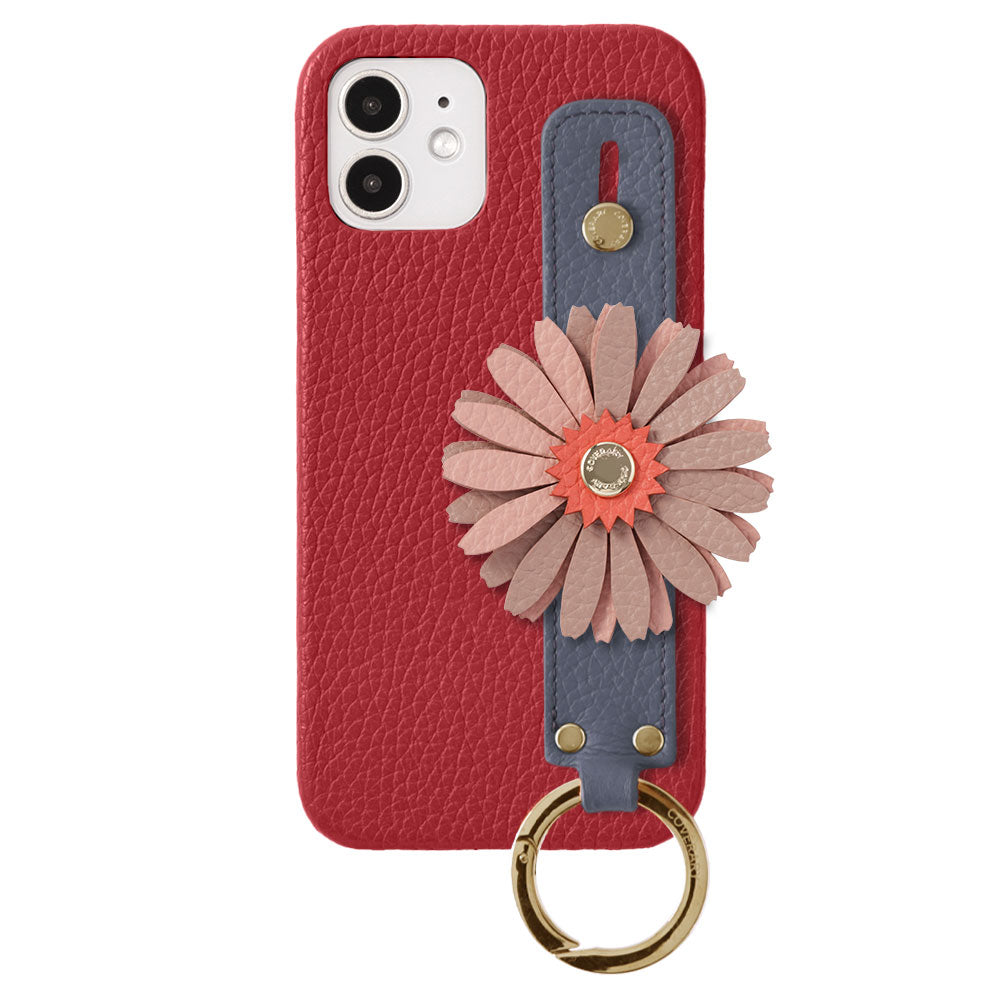 Genuine Leather 32 Colors Italian Shrink Leather Real Flower Decoration Hand Strap Attached Back Case Xperia Series