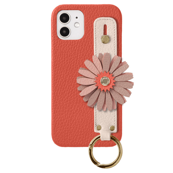 Genuine Leather 32 Colors Italian Shrink Leather Real Flower Decoration Hand Strap Attached Back Case Xperia Series