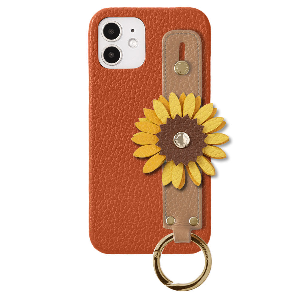 Genuine Leather 32 Colors Italian Shrink Leather Real Flower Decoration Hand Strap Attached Back Case Xperia Series