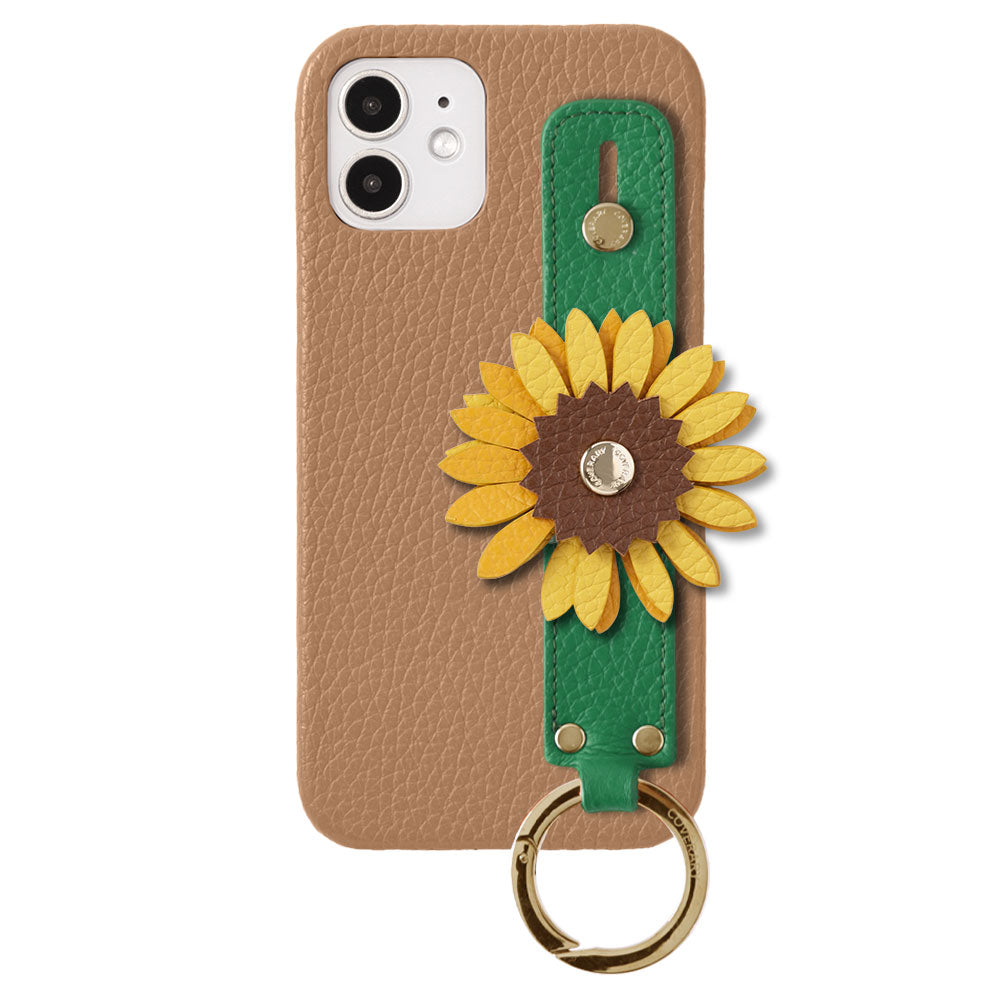Genuine Leather 32 Colors Italian Shrink Leather Real Flower Decoration Hand Strap Attached Back Case Xperia Series