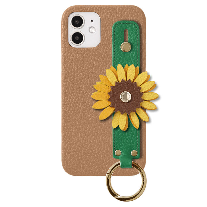 Genuine Leather 32 Colors Italian Shrink Leather Real Flower Decoration Hand Strap Attached Back Case Xperia Series