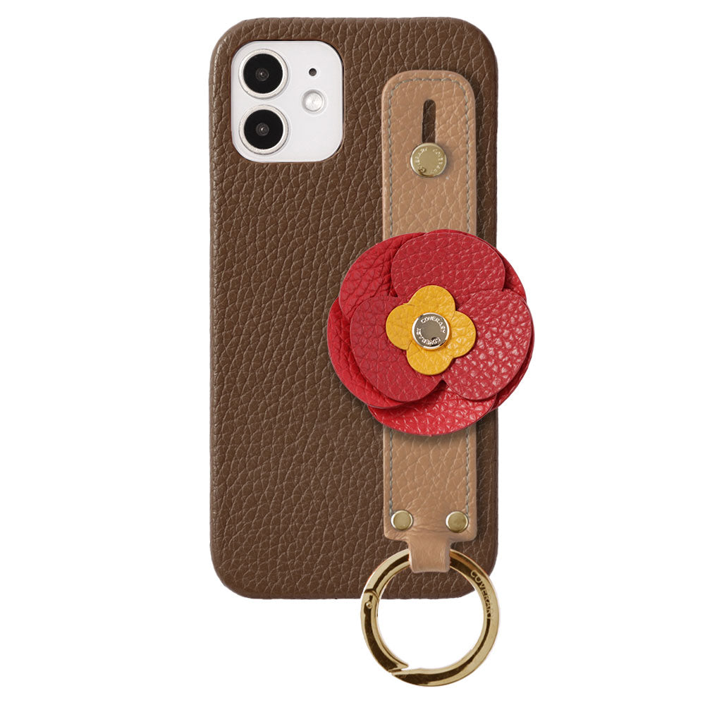 Genuine Leather 32 Colors Italian Shrink Leather Real Flower Decoration Hand Strap Attached Back Case Xperia Series
