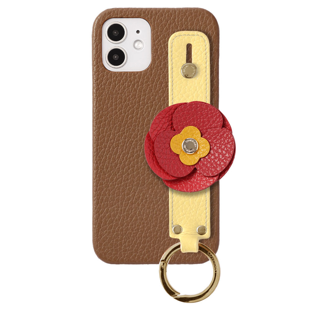 Genuine Leather 32 Colors Italian Shrink Leather Real Flower Decoration Hand Strap Attached Back Case Xperia Series