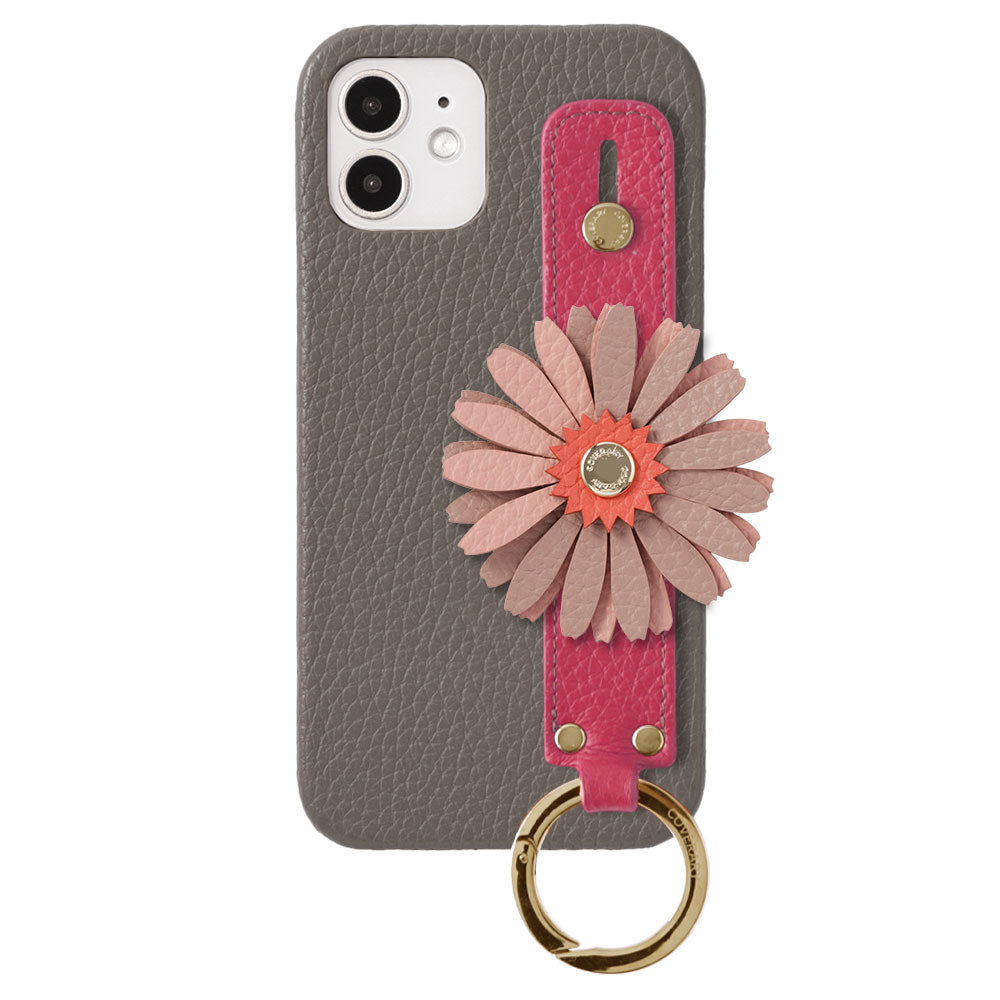 Genuine Leather 32 Colors Italian Shrink Leather Real Flower Decoration Hand Strap Attached Back Case Xperia Series