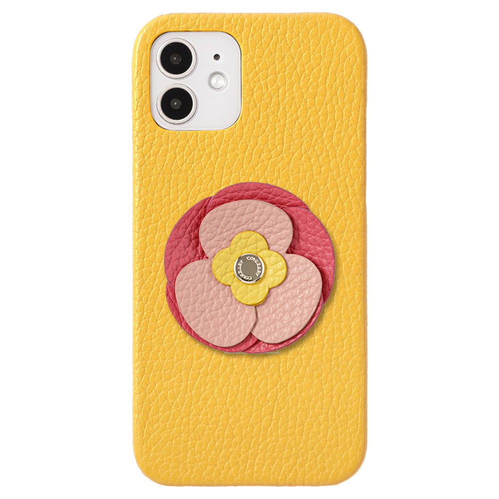 Genuine Leather 32 Colors Italian Shrink Leather Real Flower Decoration Back Case AQUOS Series