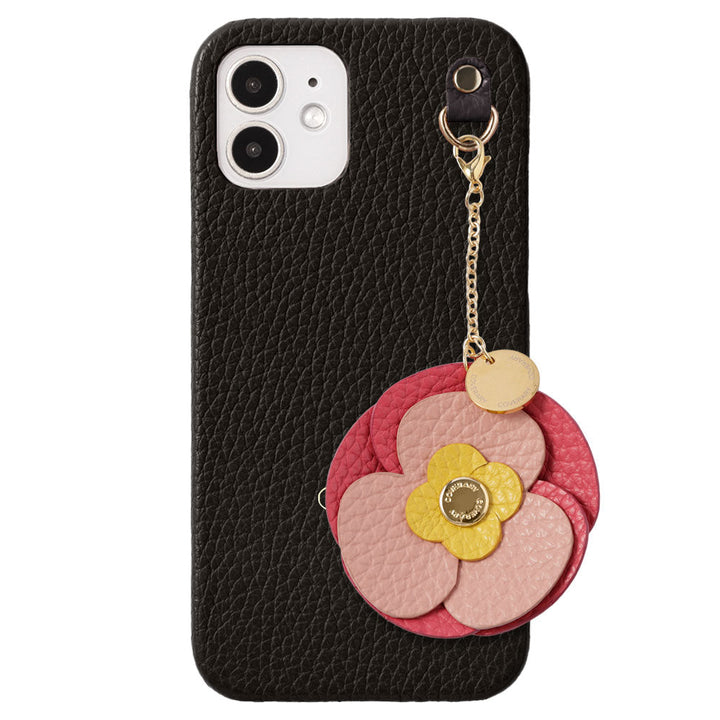 Genuine Leather 32 Colors Italian Shrink Leather Real Flower Charm Back Case Galaxy Series