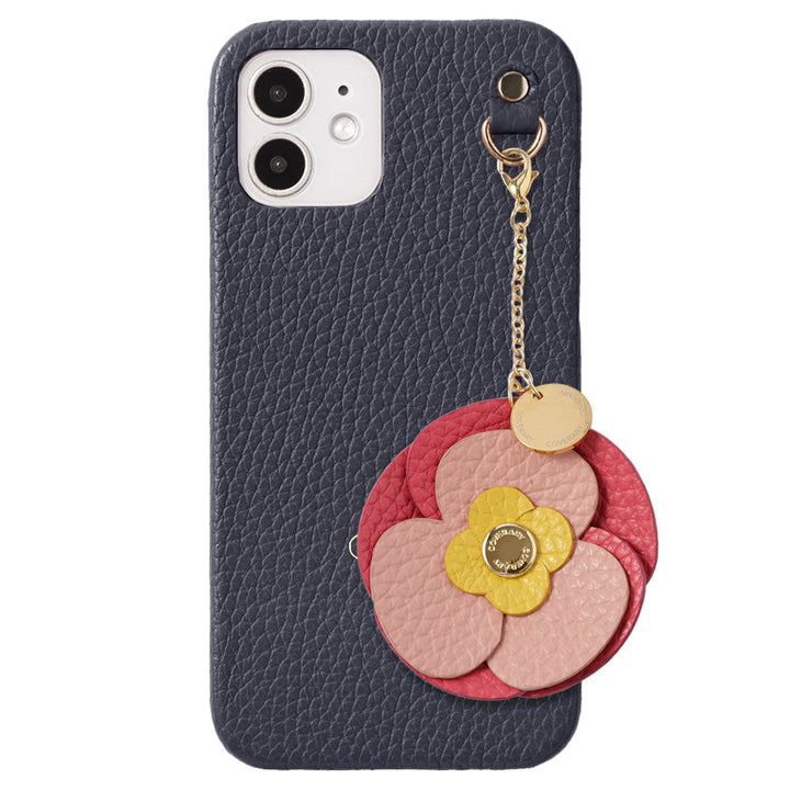 Genuine Leather 32 Colors Italian Shrink Leather Real Flower Charm Back Case Galaxy Series
