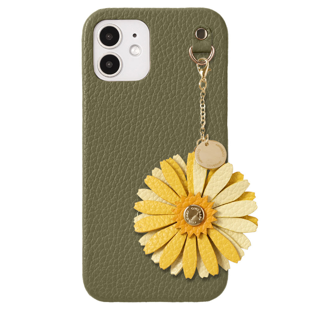 Cuir véritable 32 couleurs cuir italien grainé charm fleur réelle coque arrière Google Pixel série
